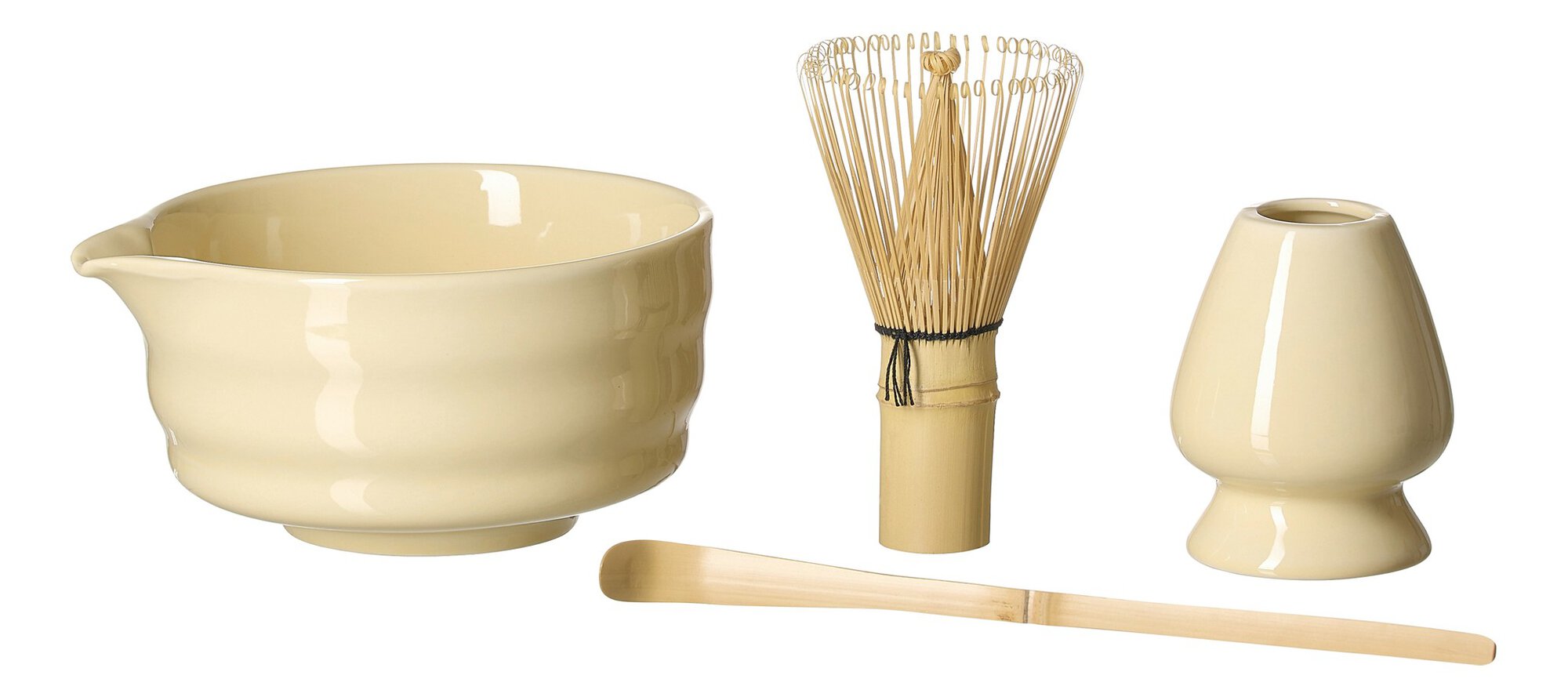 Ritzenhoff & Breker Matcha-Set ZEN 4tlg. aus Steingut beige Ritzenhoff & Breker Matcha-Set ZEN 4tlg. aus Steingut beige, Schüssel, Später, Teigschüssel, Küchenwerkzeug, Bambusbesteck