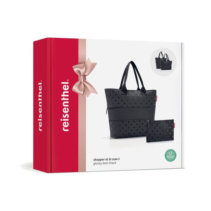 Reisenthel SHOPPER E1 SET #1 in Farbe glossy dots black