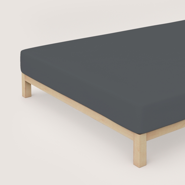 Schlafgut Pure Spannbettlaken ca. 90x190-100x220cm in Farbe Grey Deep