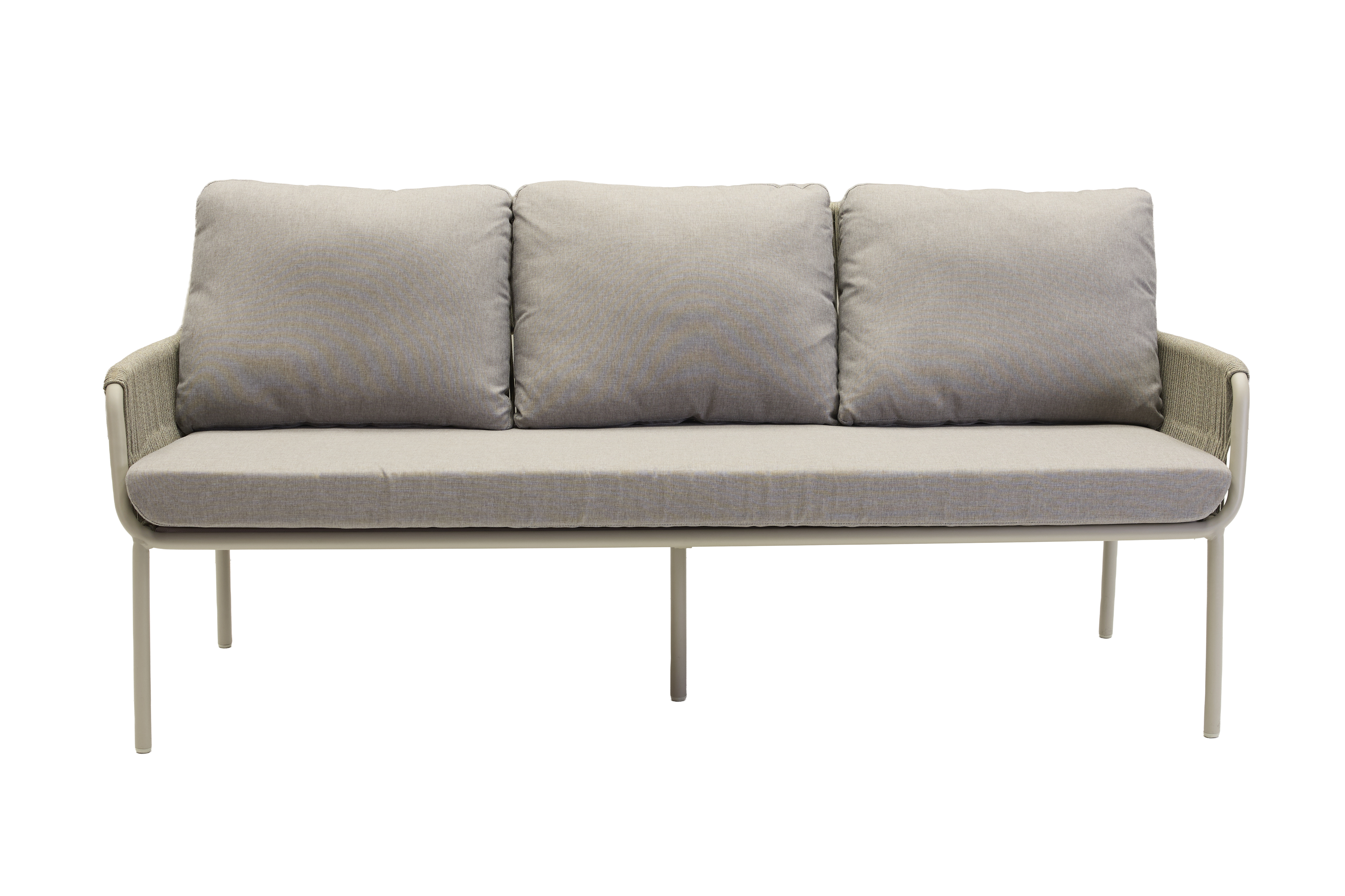 L.C. Wholesaler Bank COMO in Farbe Sitz Textilen grau/Aluminium taupe, Sofa, Sofa, Beige, Kissen, Stuhlbeine