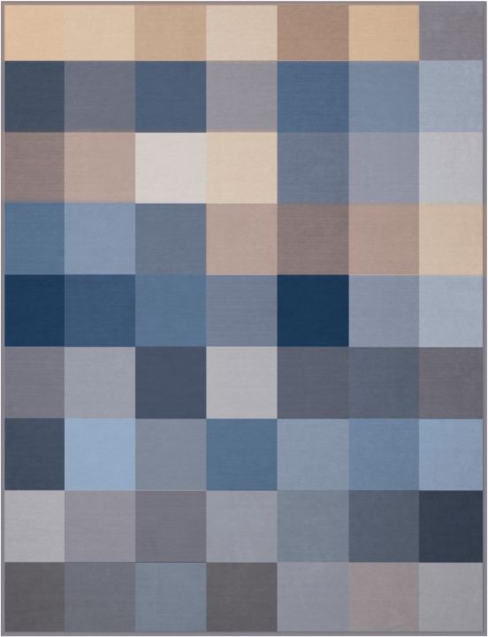 Biederlack Decke ca. 150x200cm in Farbe Blue Woven, quadrate-muster, blau-töne, damast, teppich, farbenblock