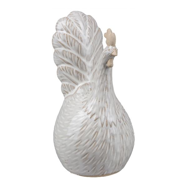 Gasper Porzellan Hahn PETER, in Farbe Weiß, Huhn Figur, Porzellan, weiße Farbe, Vogel Figur, Dekoration