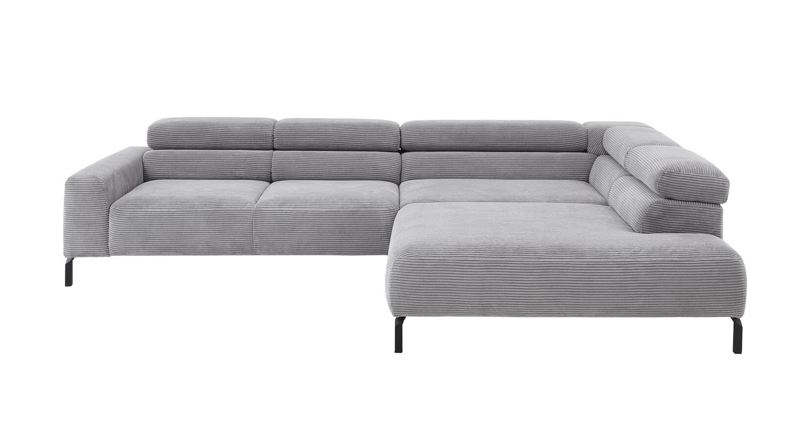 SOFAkultur Polsterecke Spring ca. 276x219 Grau Polsterecke SPRING ca. 276x219cm in Stoff Cord grey, Couch, Mobiliar