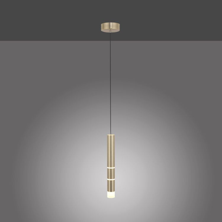 Paul Neuhaus LED-Pendelleuchte PURE VEGA 4-flammig in Farbe messing matt, Lampe, Kronleuchter