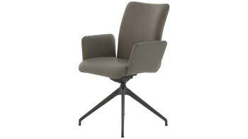 Interliving Armlehnstuhl 5115 Leder Grau Armlehnstuhl in Leder 1 LD140 Lava