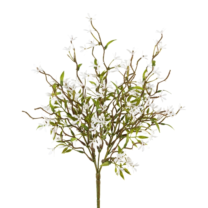 Jasmin-Busch 35cm JASMIN-BUSCH in Weiß, Kirschblütenzweig, Blütenzweig, künstlicher Zweig, weißblüten, Zweigdolde