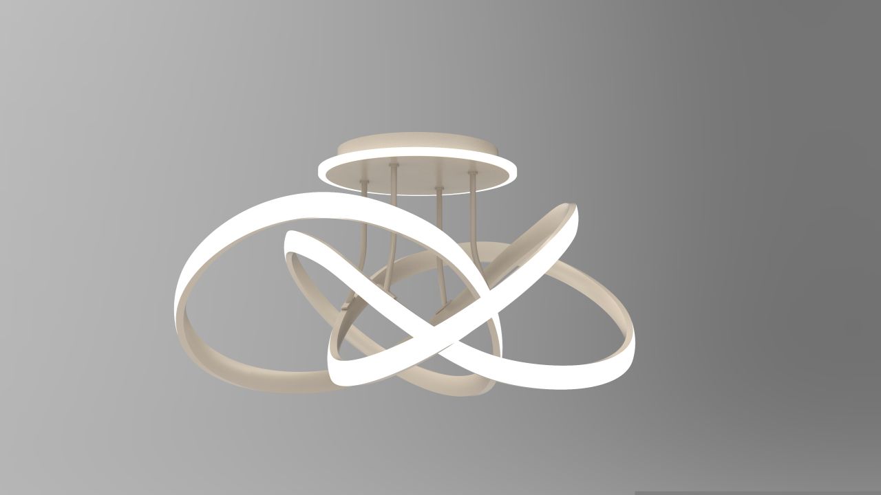 Global Technics LED-Deckenleuchte BANDOL 1-flammig in Farbe sand, licht, hängende lampe, modern, ringform, kunstlicht