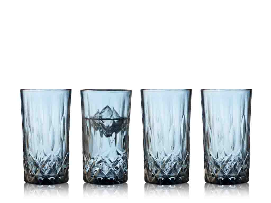 Lyngby Glas Highball 0,38 Liter in Farbe blau