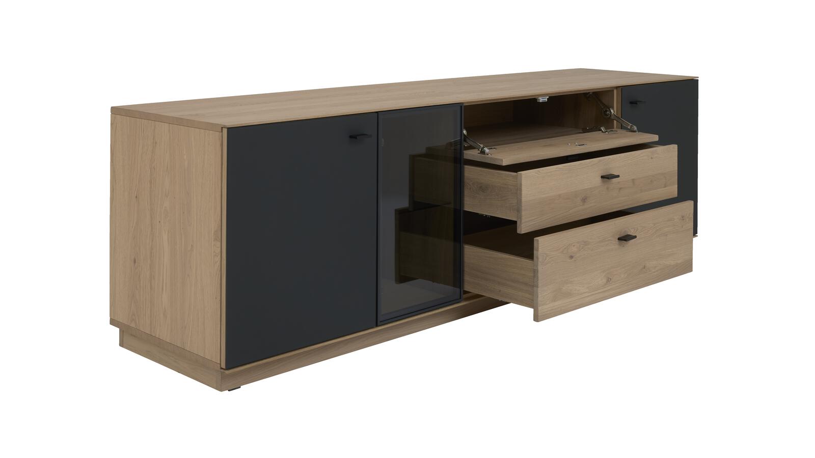 Interliving Sideboard IL 2025 in Front Wildeiche massiv, Korpus Wildeiche furniert Interliving Sideboard IL 2025 in Front Wildeiche massiv, Korpus Wildeiche furniert