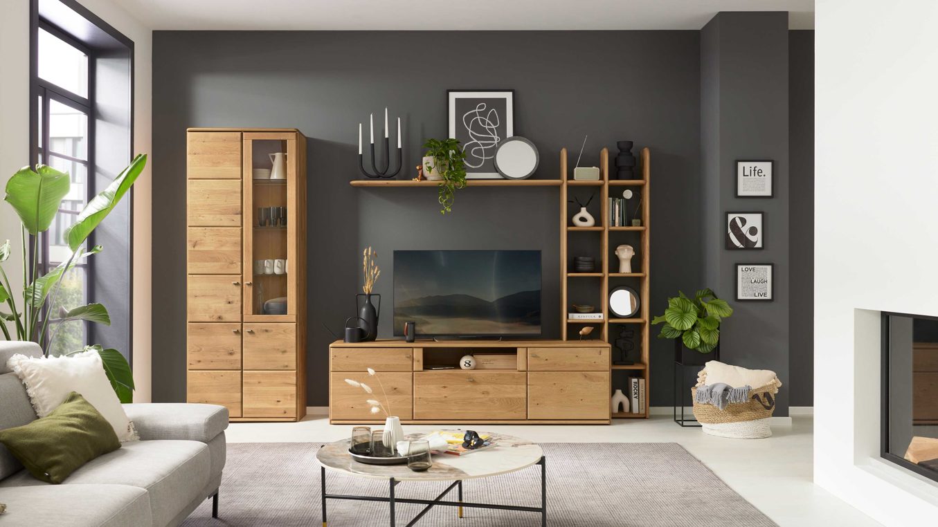Interliving Wohnkombination IL 2028 in Wildeiche massiv soft geb.