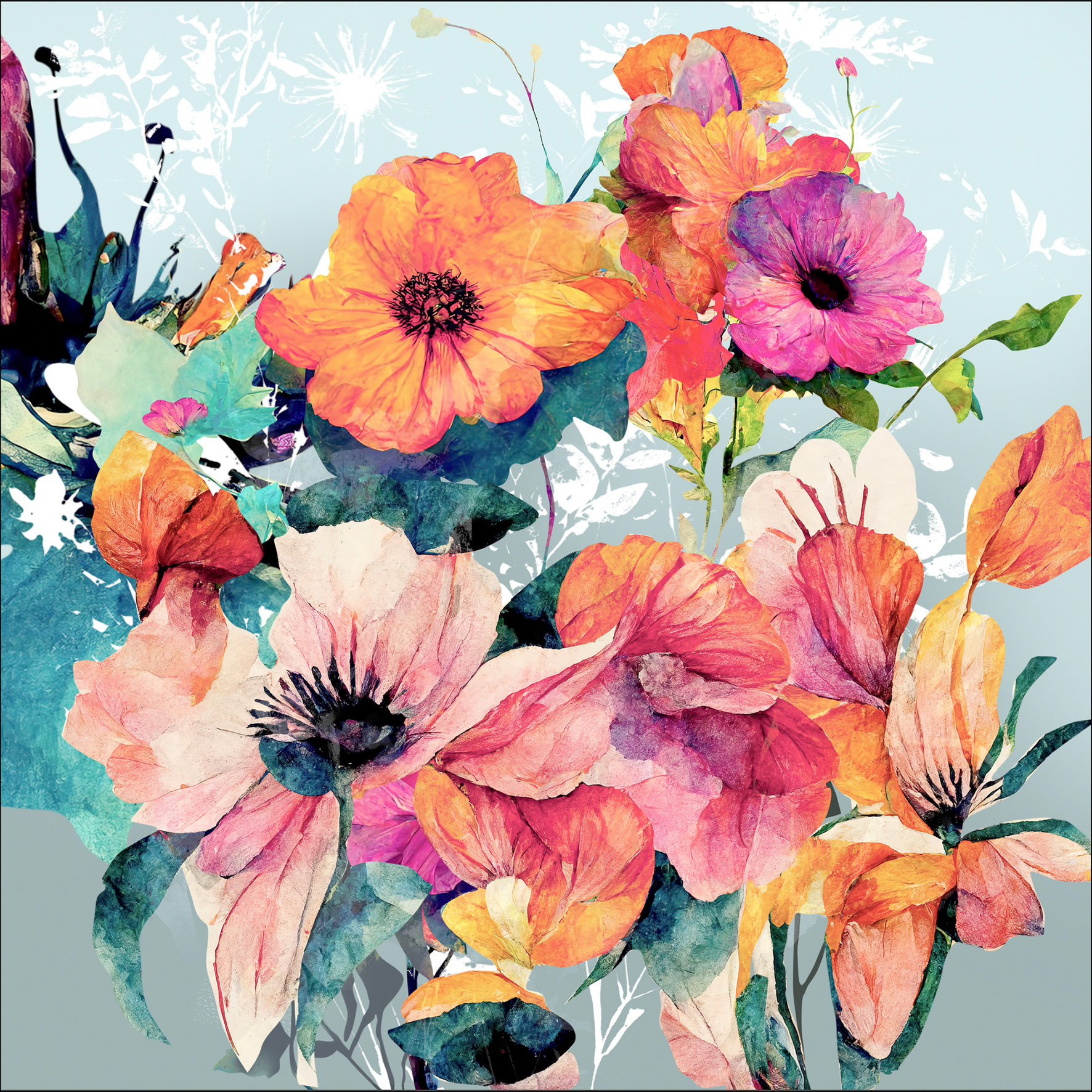 ProArt Alu-Art 50x50cm Watercolor Flowers V