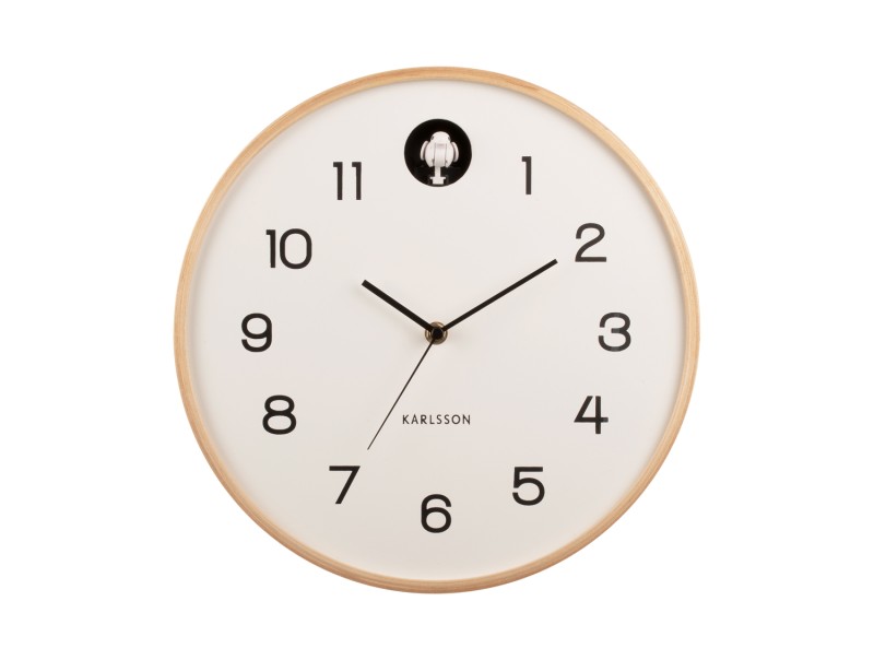 Wanduhr NATURAL CUCKOO in Fb. weiß, D.31,5 cm, wanduhr, wanduhr mit ziffern, klassische uhr, wandclock, karlsson klok