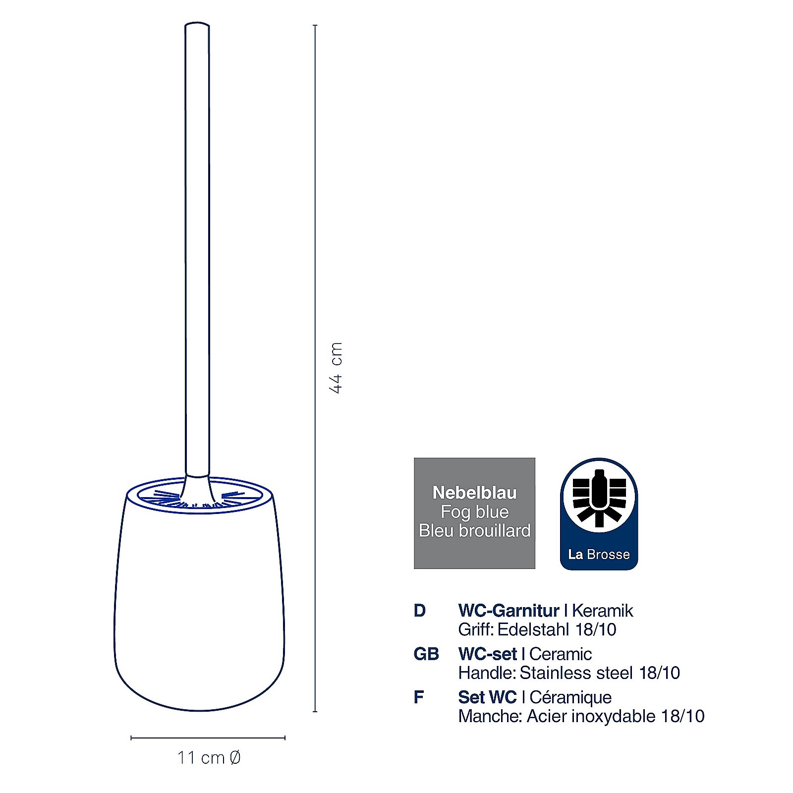 Kela WC-Garnitur Liana nebelblau LIANA in Kela WC-Garnitur Liana nebelblau LIANA in , Rauchrohr