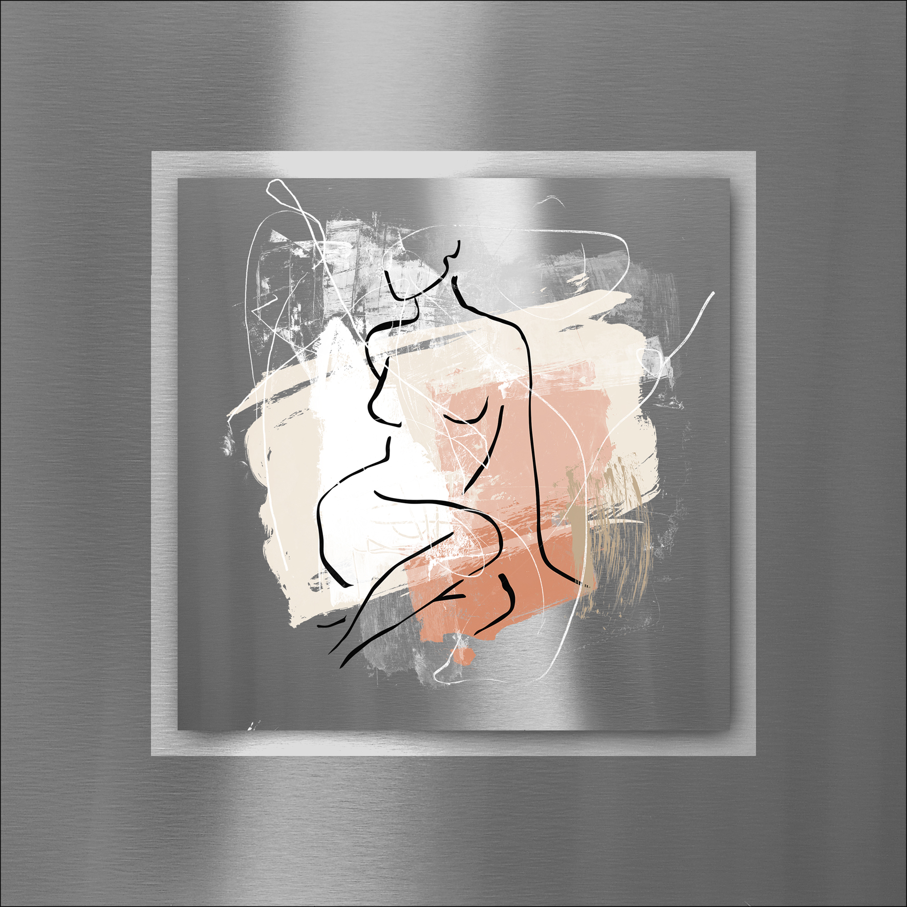 ProArt Double-Alu -Dibond bedruckt mit Aufsatz aus Dibond 50x50cm Figure Lines VI