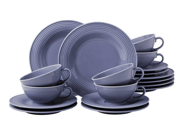 Seltmann Weiden Teeservice 18-teilig BT klein Beat 3 Fliederblau 
