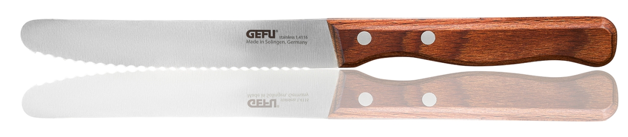 GEFU Brotmesser Stulle ca. B23 H2,1 T1,3 cm in silber / braun GEFU Brotmesser Stulle ca. B23 H2,1 T1,3 cm in silber / braun