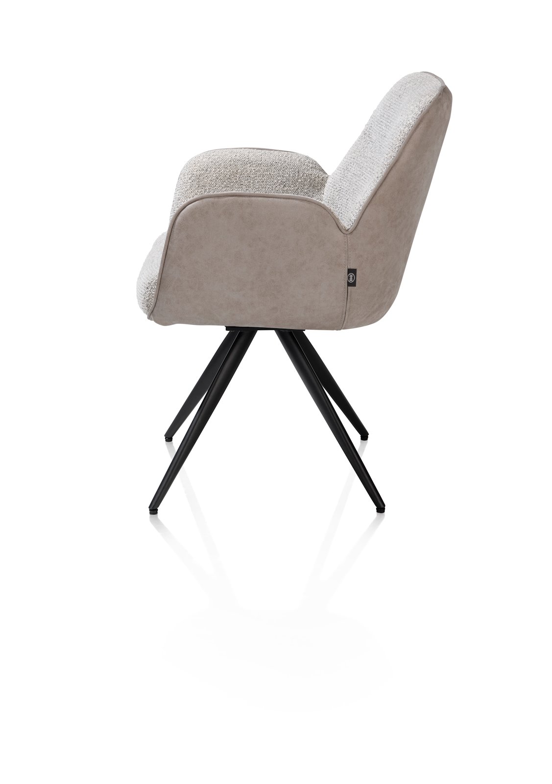 Henders & Hazel Armlehnstuhl PIPPA ca. B57 H85 T66 cm in Stoffkombi Oregon/Sevilla , Sessel, Kunstleder, Stoffbezug, Metallbeine, Beige