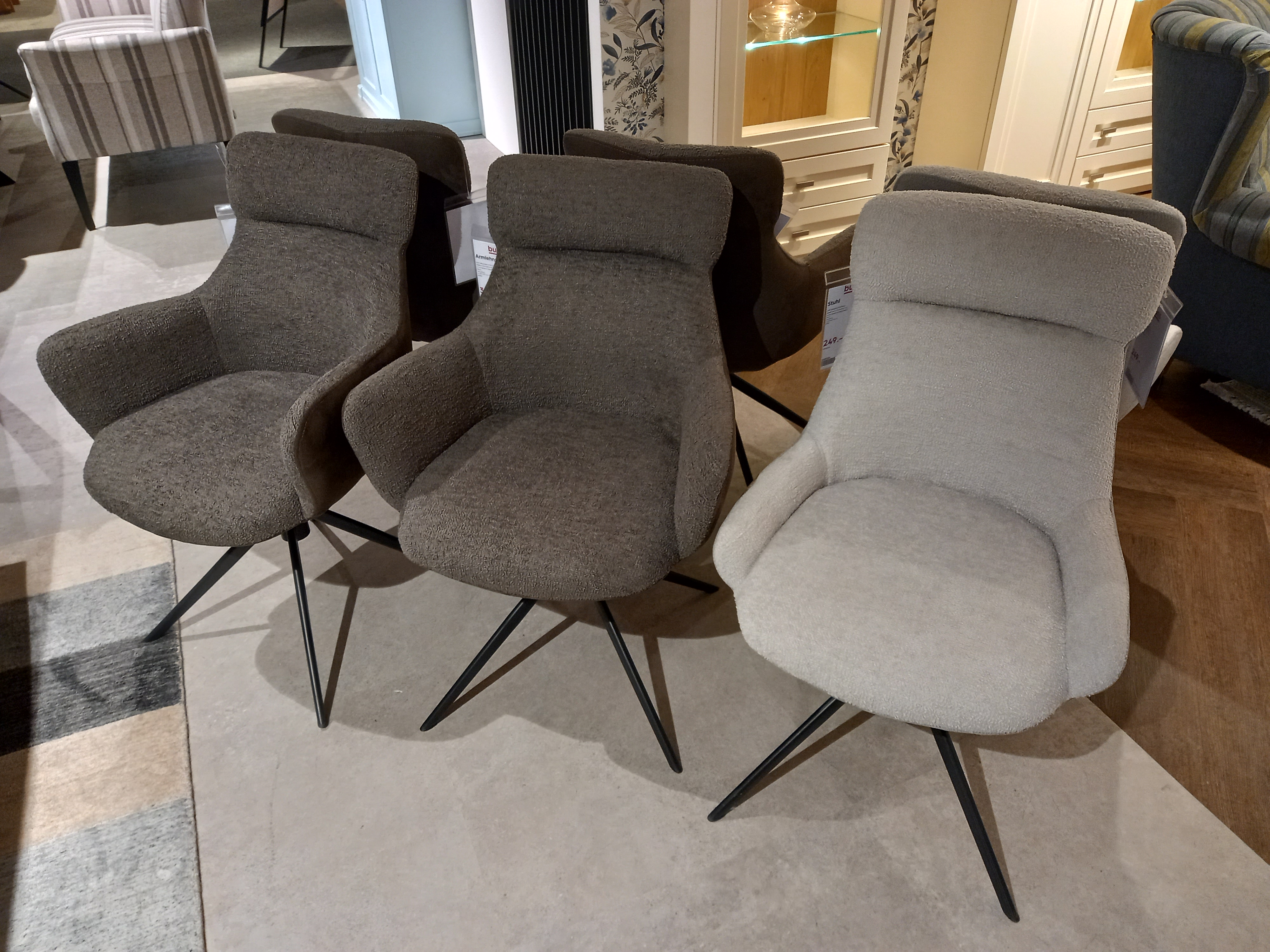 MCA Furniture Stuhlgruppe 6-tlg. in Stoff Vintagelook