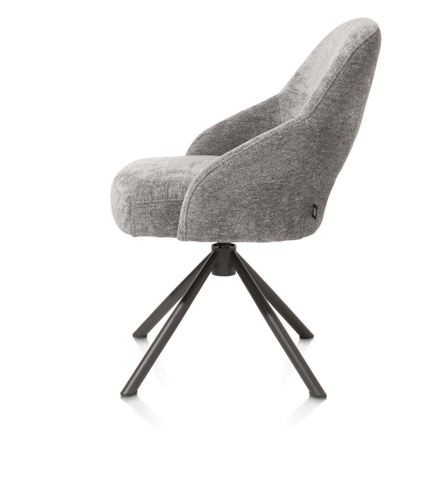 Henders & Hazel Stuhl NIKOLAS ca. B55 H87 T64 cm in Stoff Enzo Chenille grau