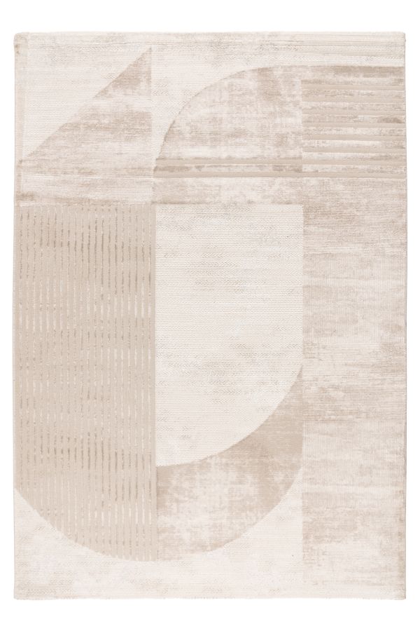 Webteppich NANCY ca. 160x230cm in Farbe beige, Teppich, Rug, Geometrischer Muster, Beige, Pflegeleicht