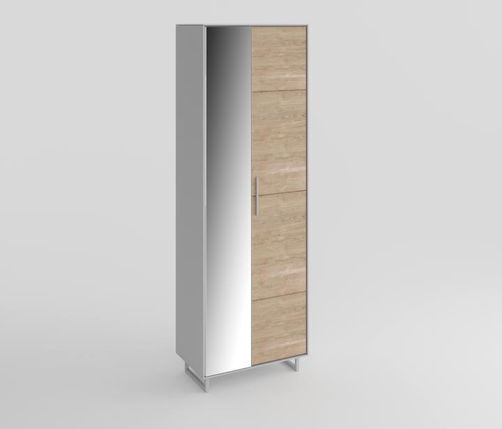 Dielenschrank KAI in Eiche Bianco massiv, Kreidefarben