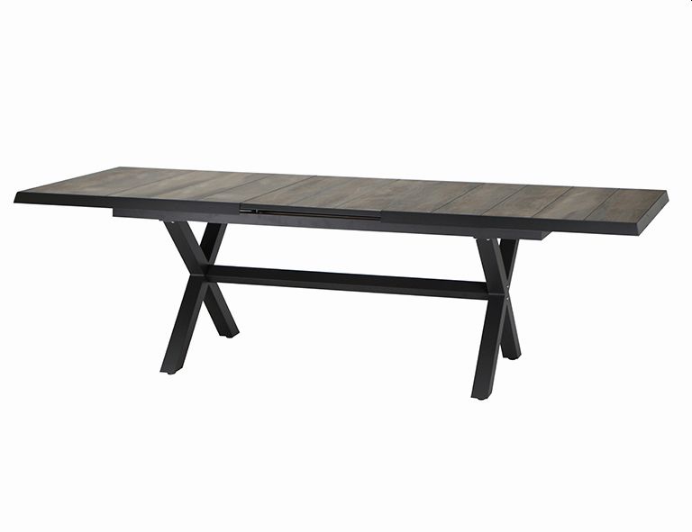 Ausziehtisch SINCRO ca. 100x200(260)cm in washed grey/matt anthrazit
