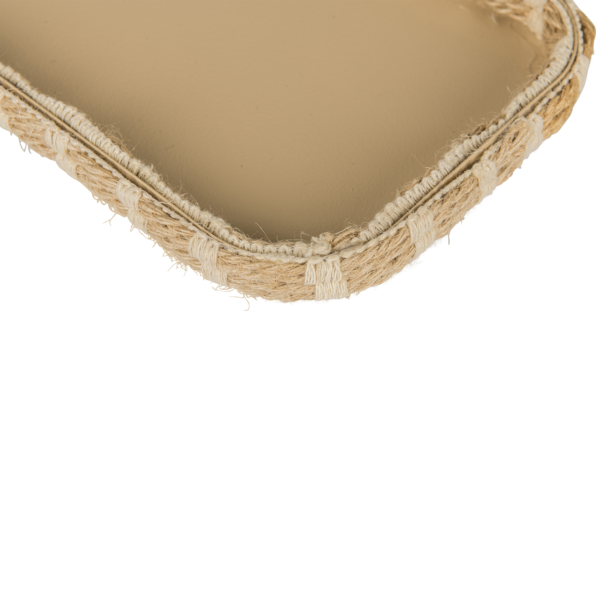 Gasper Metall, Platte rechteckig, in Farbe Sand, Jutekorb, Rope-Trimm, Randnaht, Naturfaser, Korbboden
