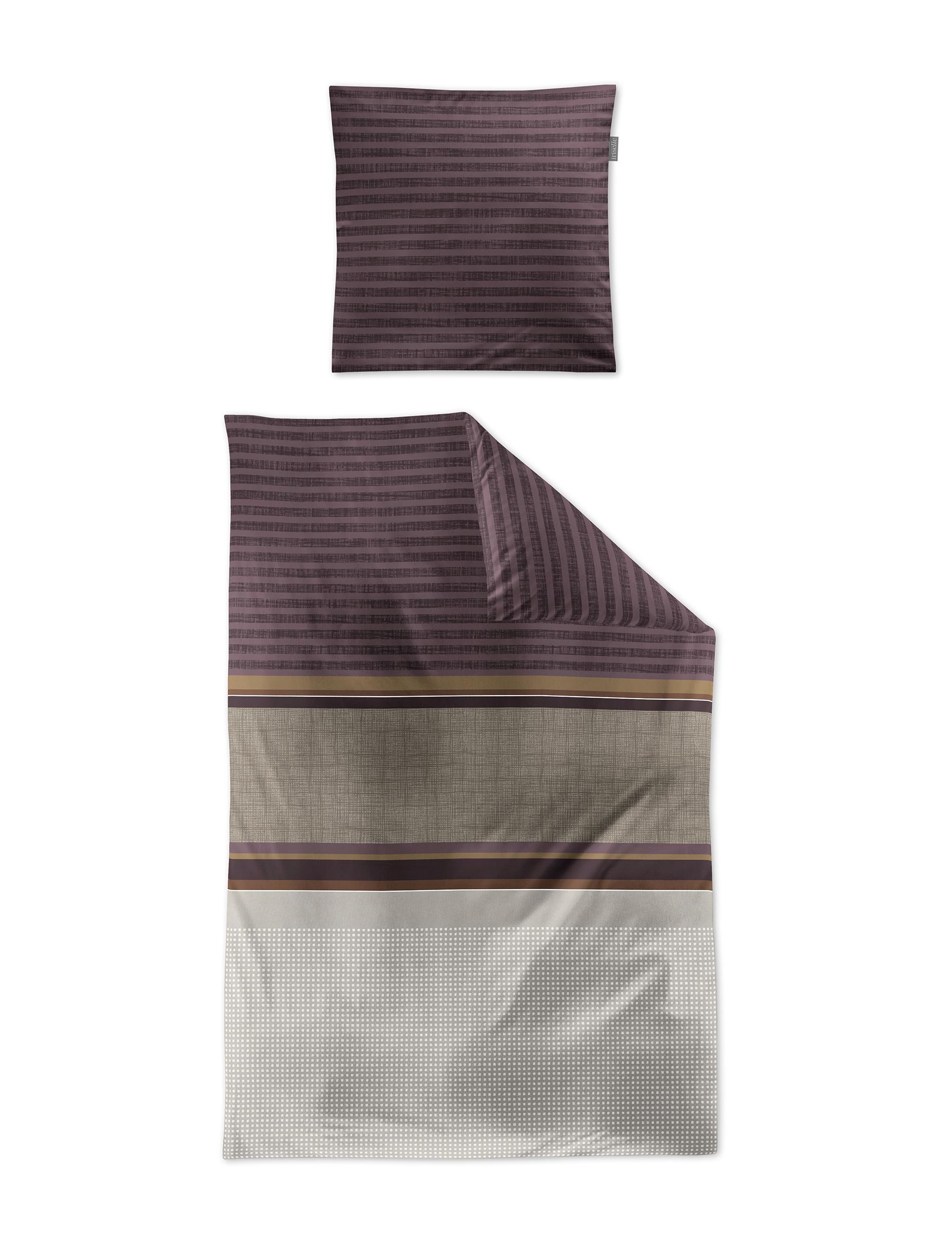 Irisette Mako-Satin Bettwäsche WAVE ca. 155x220cm in Farbe beere