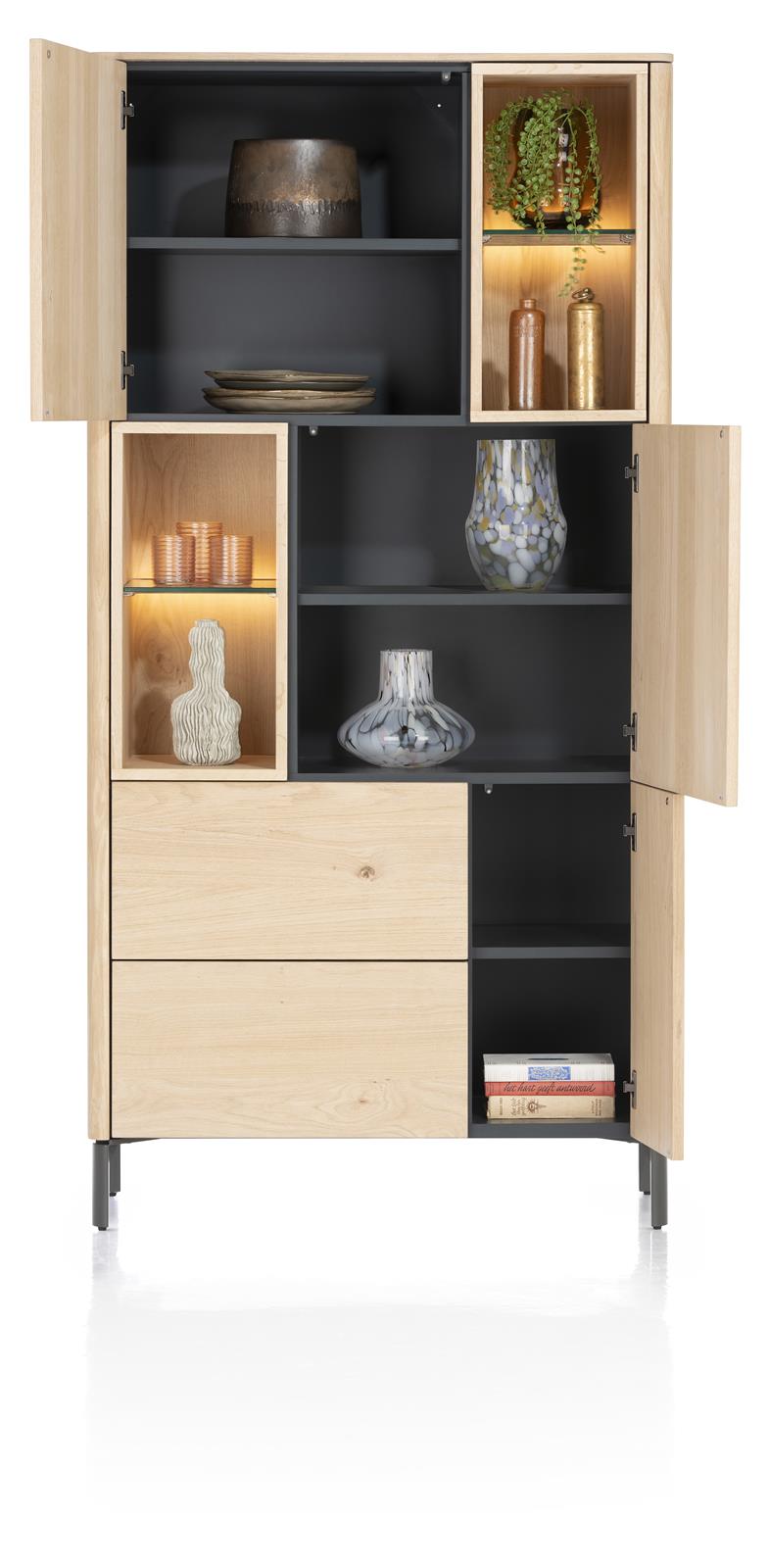 XOOON Schrank TRENTON ca. B95 H191 T42 cm in Eiche natur/Gestell graphit