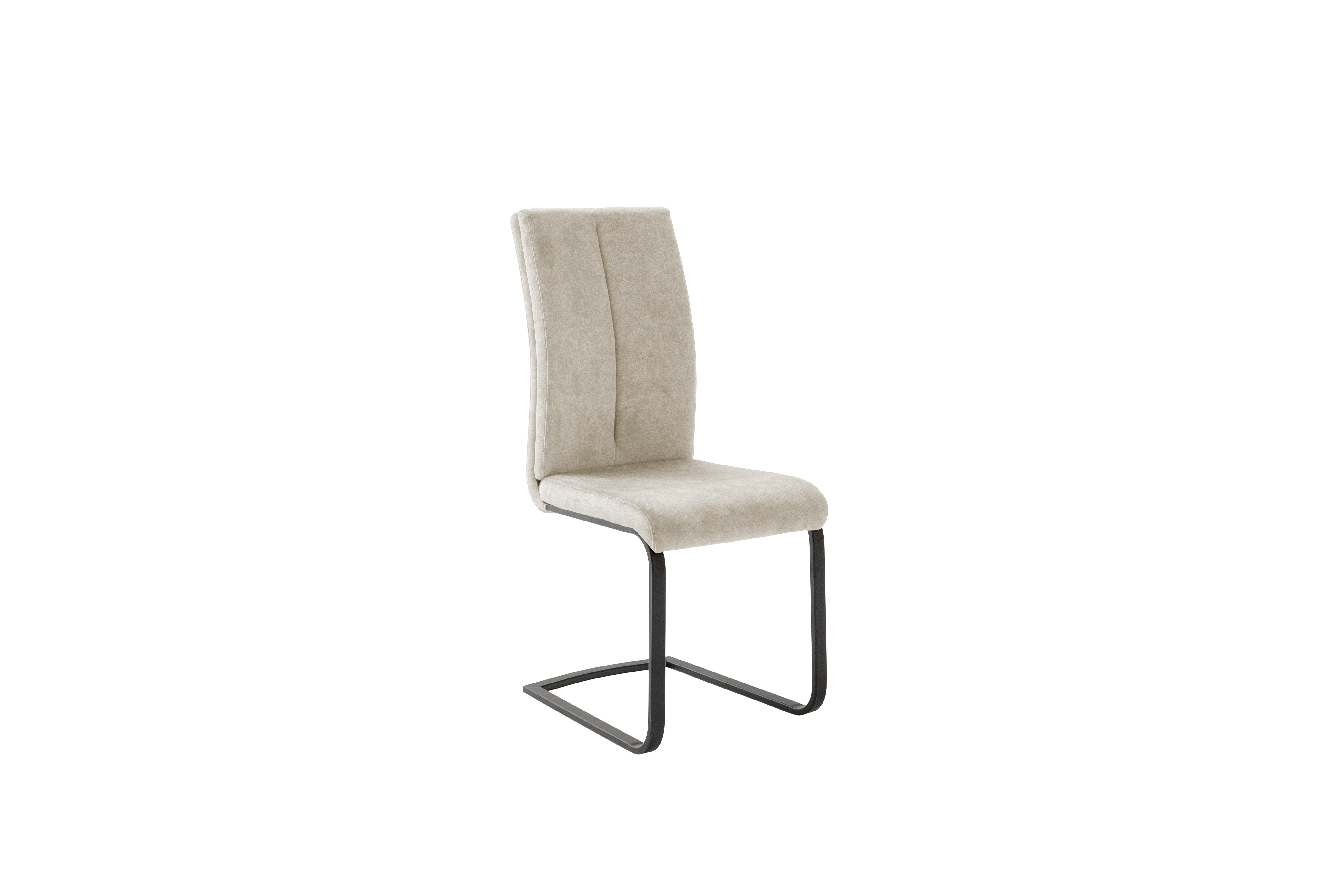 Schwingstuhl Schwingstuhl HUDSON in Stoff Veloursoptik creme, Stuhl, Klappstuhl, Beige, Polsterstuhl, Metallgestell