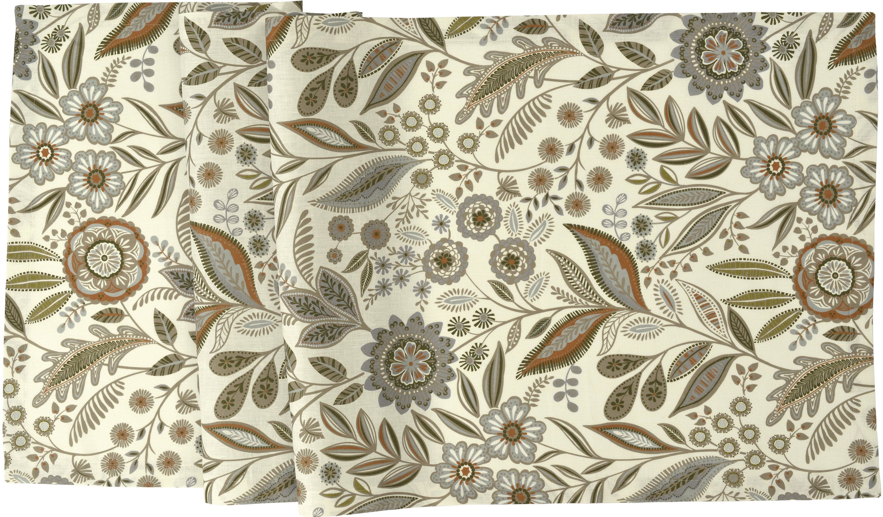 Sander Tischläufer MORI ca. 40x100cm in Farbe original, Blumenmuster, Stoff, Gardinenstoff, Paisleimuster, Beige/Creme