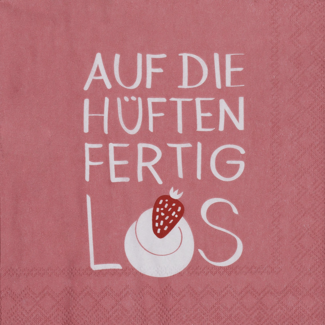 Cocktailserviette Auf die Hüften fertig los, servietten, papier, rosa, muster, aufdruck