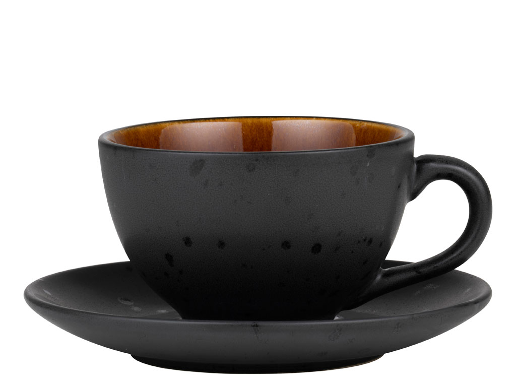 BITZ Tasse mit Untertasse 0,24 Liter in Farbe schwarz/amber