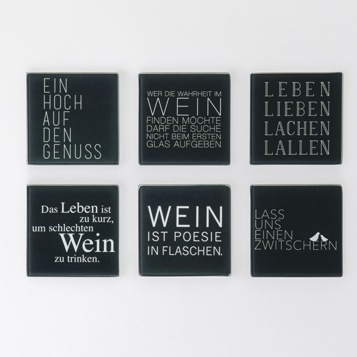 Untersetzer Set Wein Text Untersetzer Set Wein Text, Schriftplatten, Wandzitate, Texttafeln, Dekorplaketten, Wanddekoration