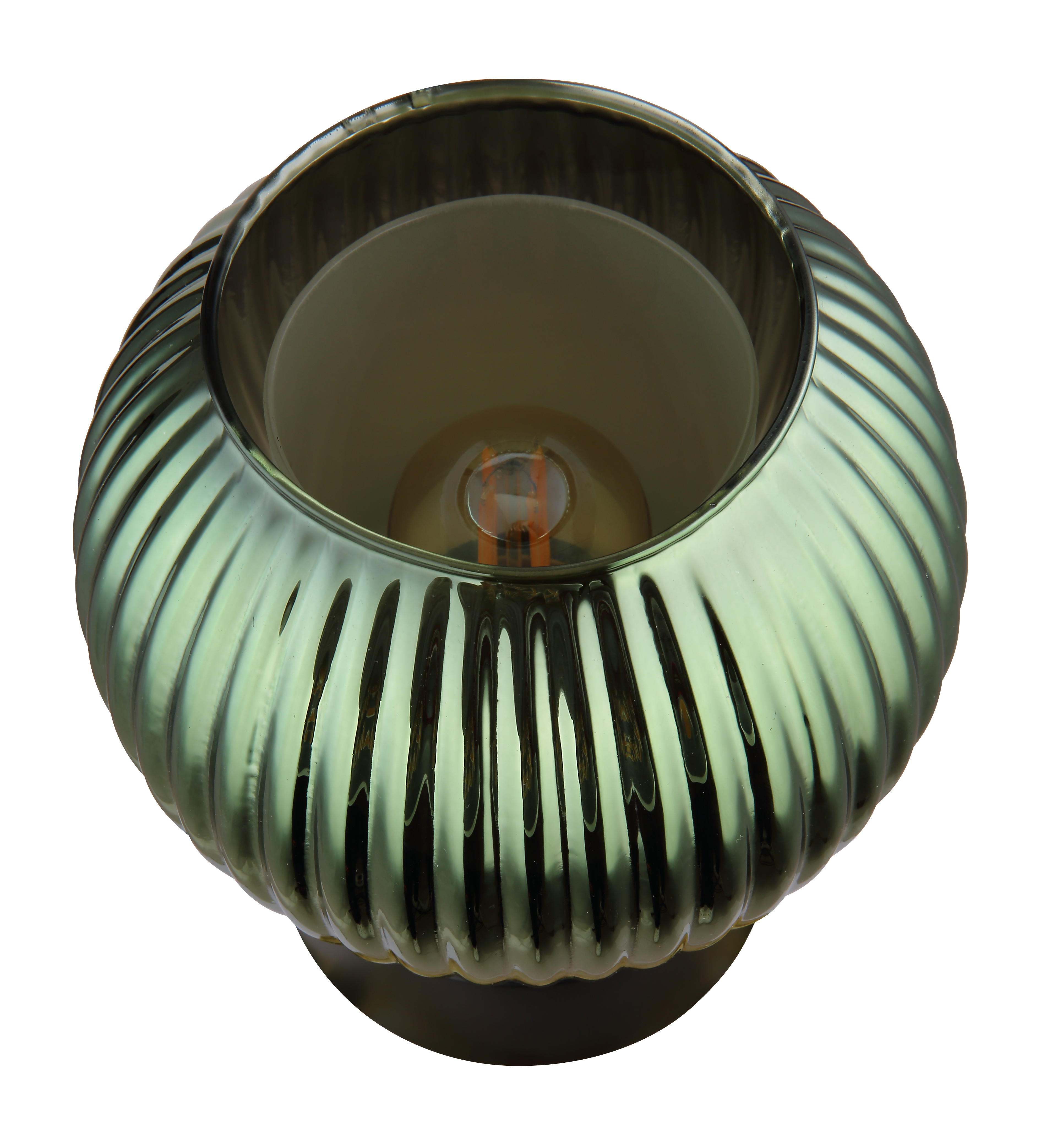 Tischleuchte Durchm: ca.15 cm in Metall schwarz matt/Glas grün