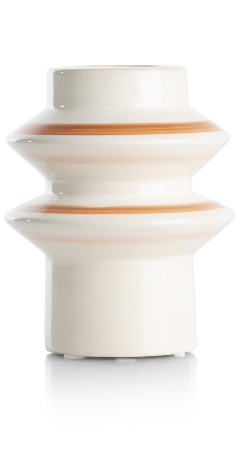 Coco Maison Kerzenhalter NORA ca. B13 H15 T13 cm in Keramik orange,braun,mehrfbg.