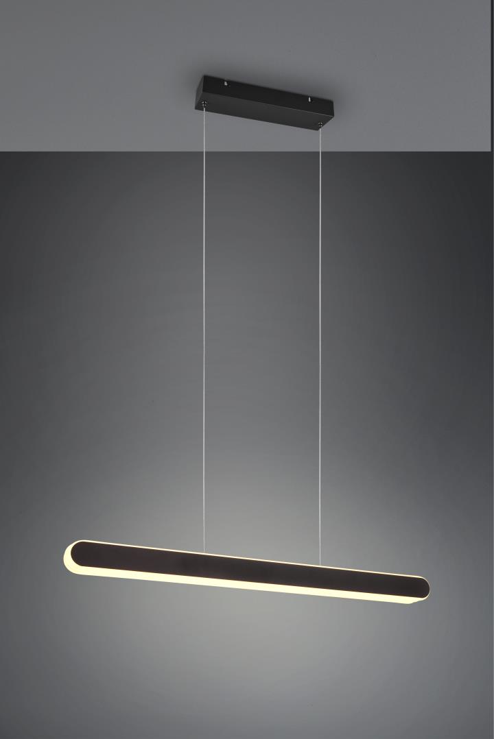 Trio LED-Pendelleuchte HELIOS 1-flammig in Farbe schwarz matt, Kunststoff weiß