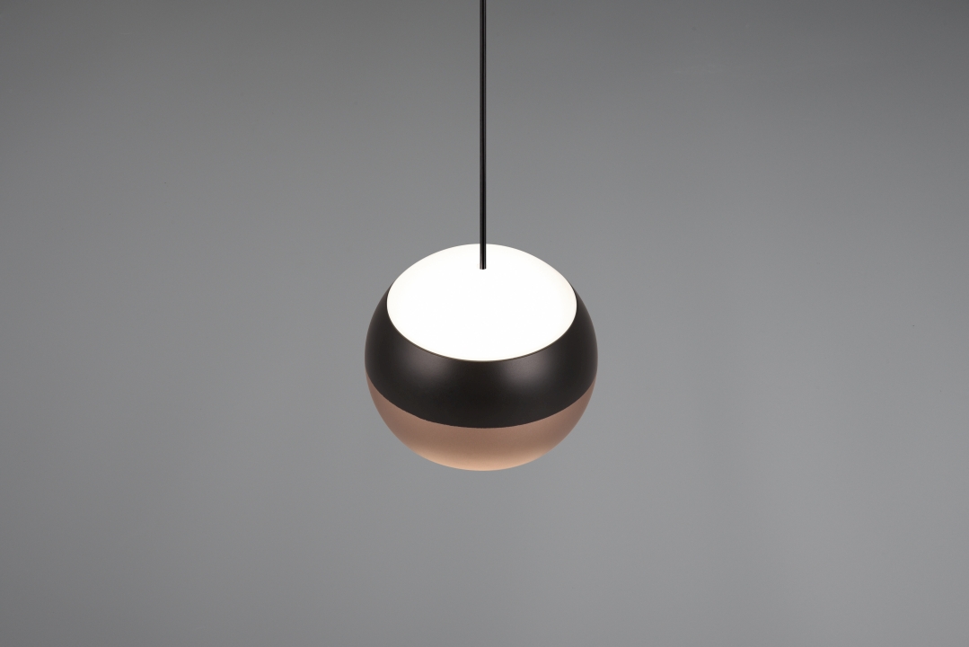 Trio Select LED-Pendelleuchte ORBIT 1-flammig in Farbe schwarz matt, Kunststoff weiß