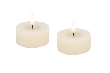 L.C. Wholesaler LED-Teelicht 2er-Set BASIC ca. Ø 4,5, H 2,5cm in Kunststoff cream, 4.5x2.5cm