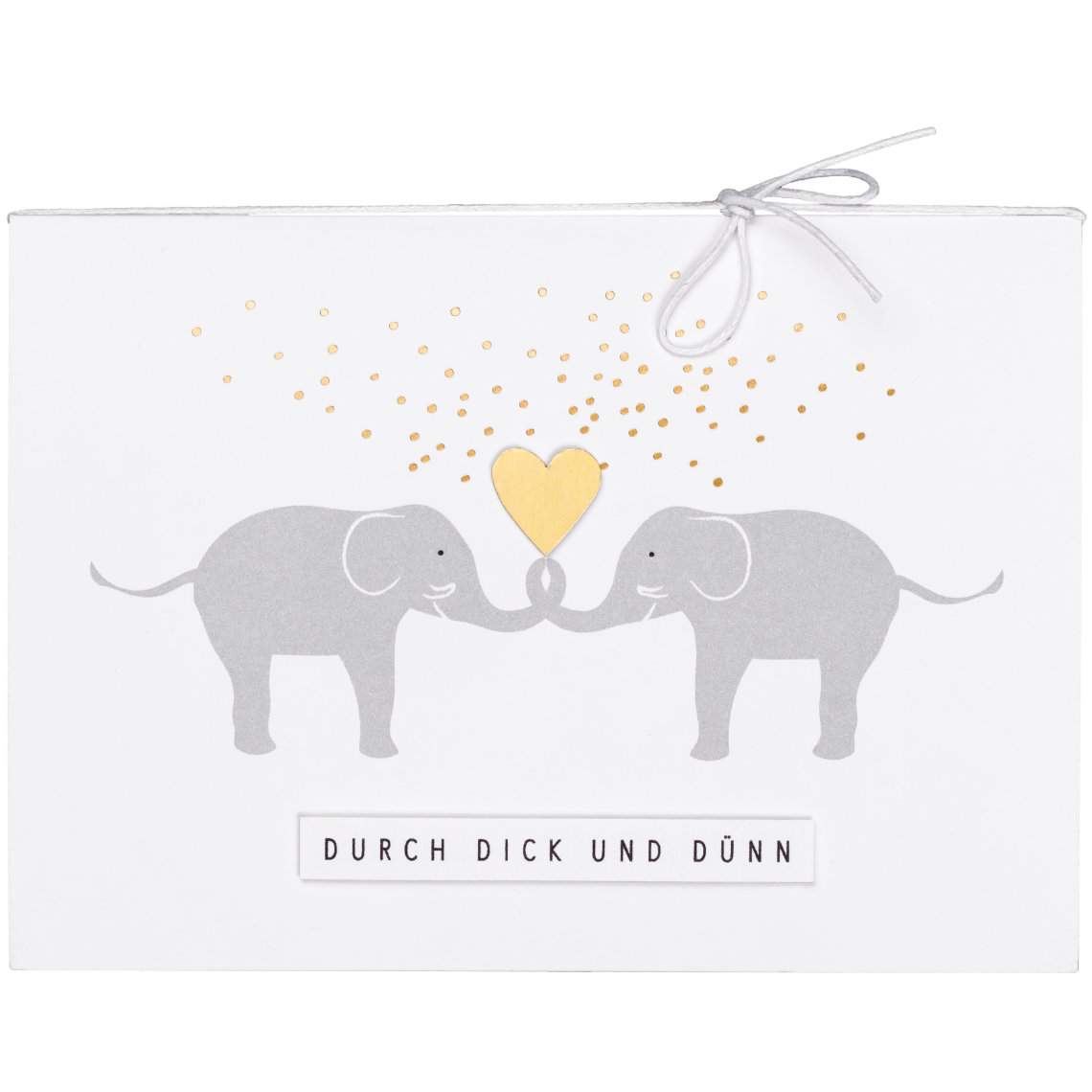 Pärchenkarte Durch dick und dünn Pärchenkarte Durch dick und dünn, Elephants, Karte, Geschenkkarte, Illustration, Herzmotiv