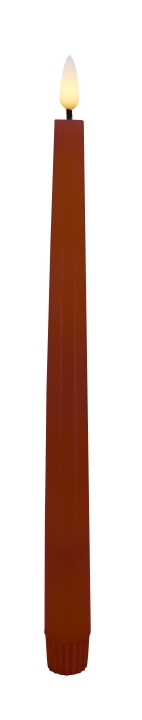 L.C. Wholesaler LED-Dinnerkerze 2er-Set WINTER ca. Ø 2,2, H 26,5cm in red smooth, 2.2x26.5cm