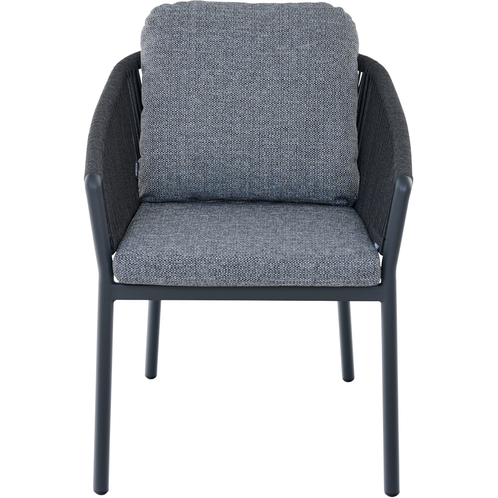 Stapelsessel MERANO in Farbe Aluminium anthrazit/Kissen aus Polyester, 350 g/m² in silber grau, Moebel, Stuhl, Sessel