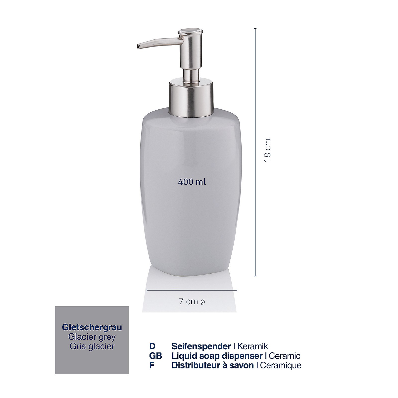 Kela Seifenspender Landora Keramik Grau Kela Seifenspender Landora LANDORA in , Flasche, Lotion