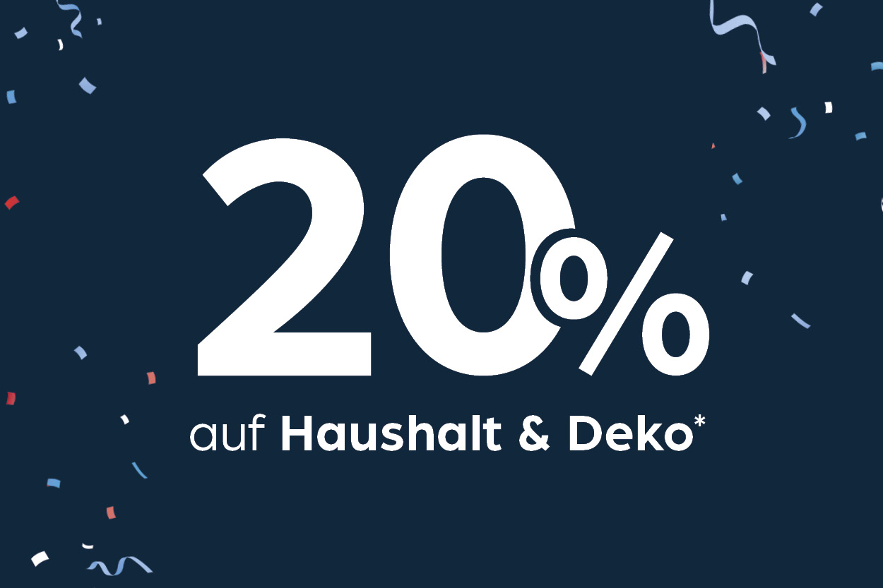 20%, Rabatt, Haushalt, Deko, Sale
