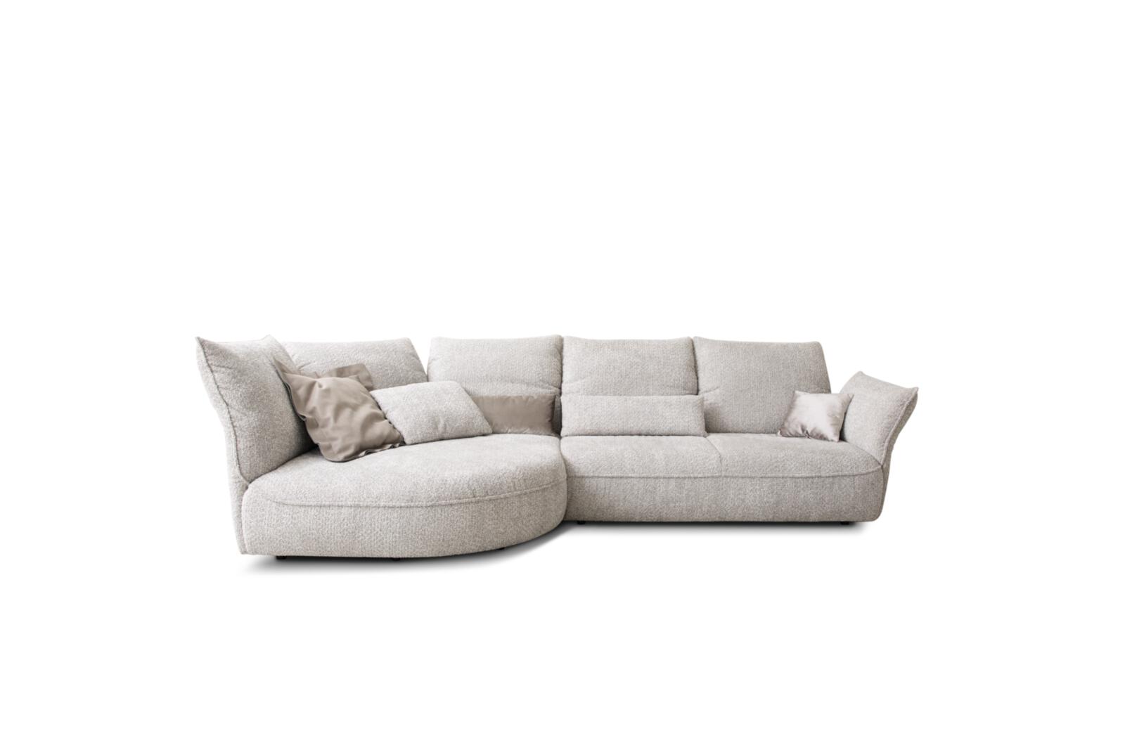 Koinor Polstergruppe ABBY ca.154x330 cm in Stoff Venga silbergrau , Ecksofa, Sofa, Ledersamt, Beige, Kissen
