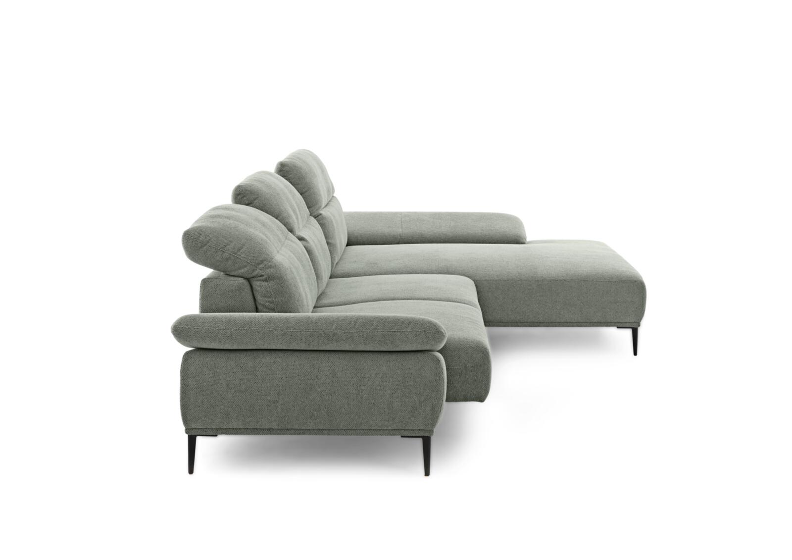 W. Schillig Polstereckgruppe TAVAROO in Stoff uni thyme, Sofa, Wohnlandschaft, Grau, Stoffbezug, Sessel