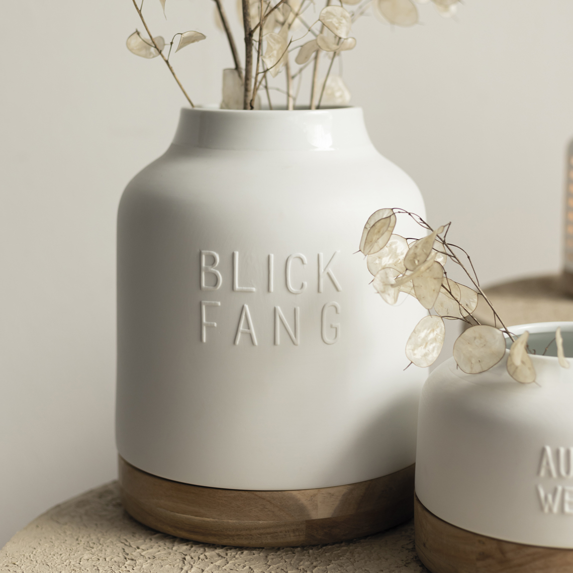 Vase BLICKFANG in Farbe weiß, vase, keramik, weiß, erhaben, dekoration