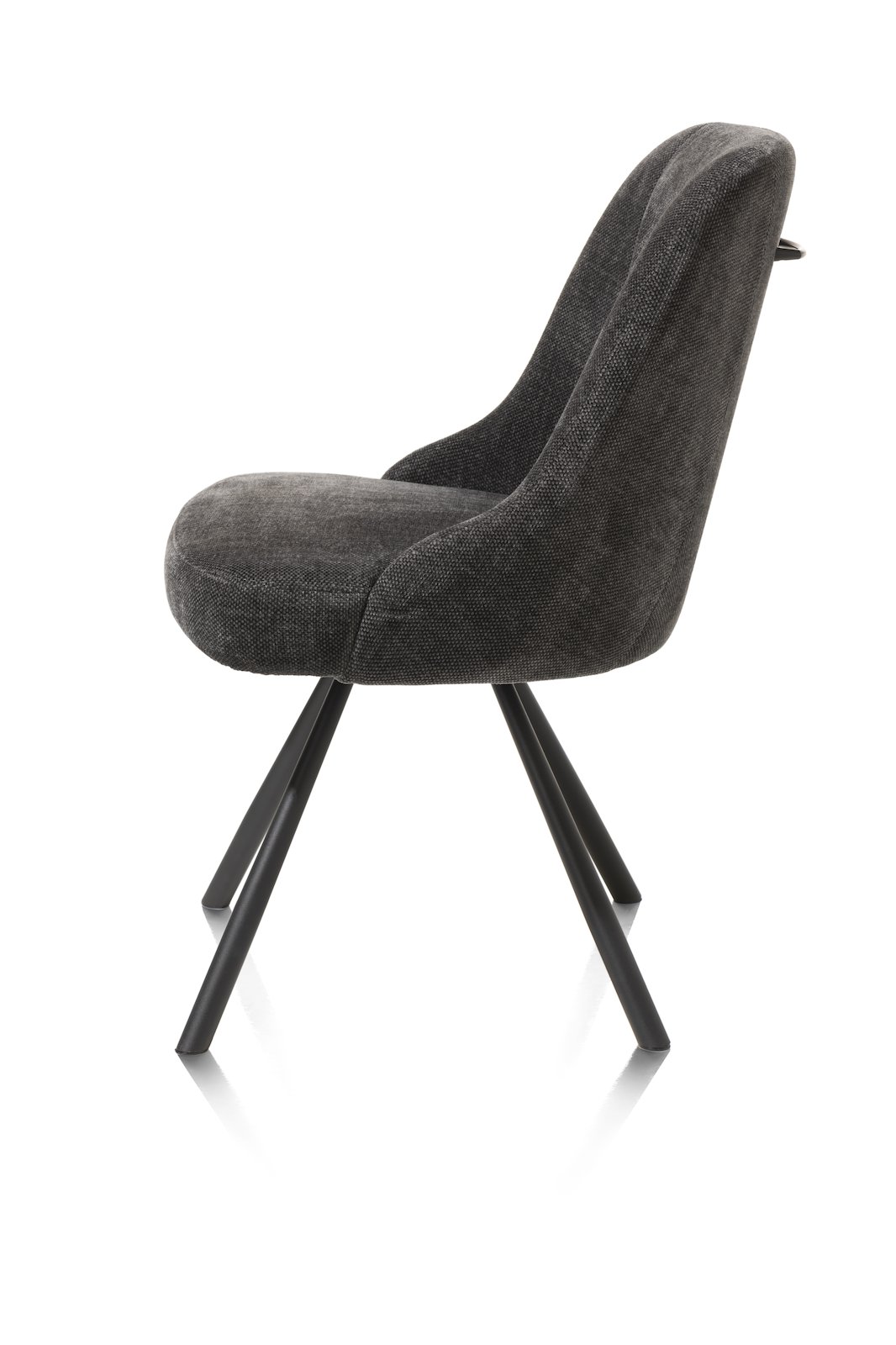  // Stuhl // Stoff Livigno anthrazit // Gestell drehbar schwarz // inkl. Griff // ca. B55 H88 T66 cm, stuhl, Akzentstuhl, Stoff, Grau, vier Beine