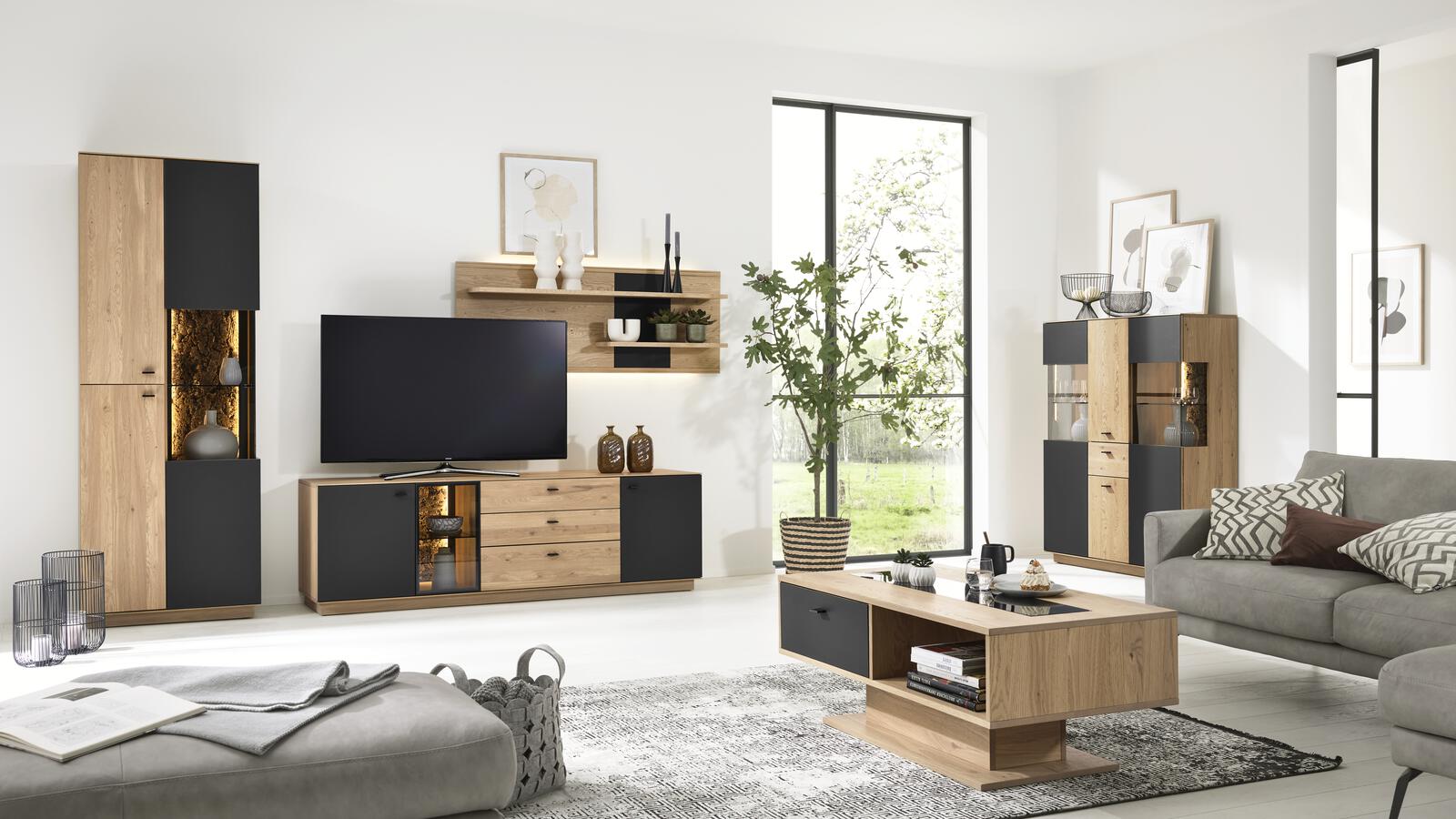 Interliving Couchtisch IL 2025 in Holzfarben Interliving Couchtisch IL 2025 ca. 115x65cm mit Platte in Wildeiche massiv