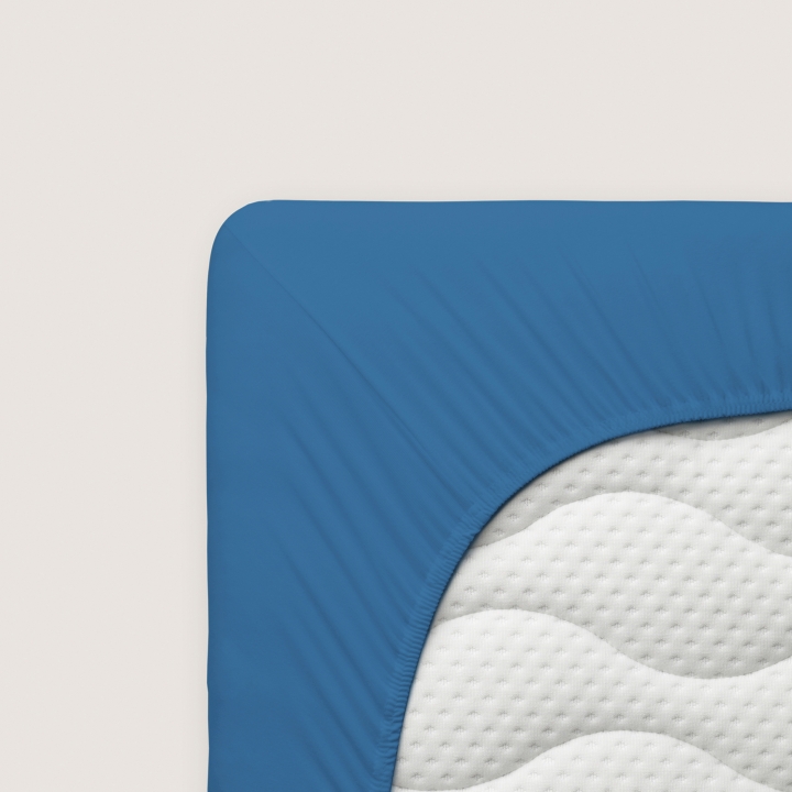 Schlafgut Casual Spannbettlaken ca. 140x200-160x200cm in Farbe Blue Mid